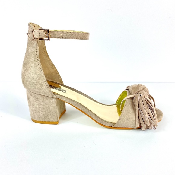 Carlos Mirabelle Fringe Open Toe Heeled Sandals - Picture 1 of 5